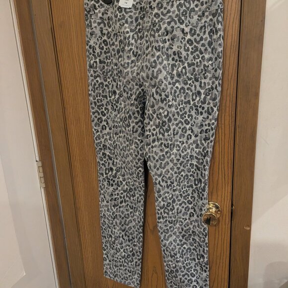 NWT J. McLaughlin Lexi Jean Light Gray/Charcoal Petit Watercolor Cheetah Size 14 - Picture 5 of 6